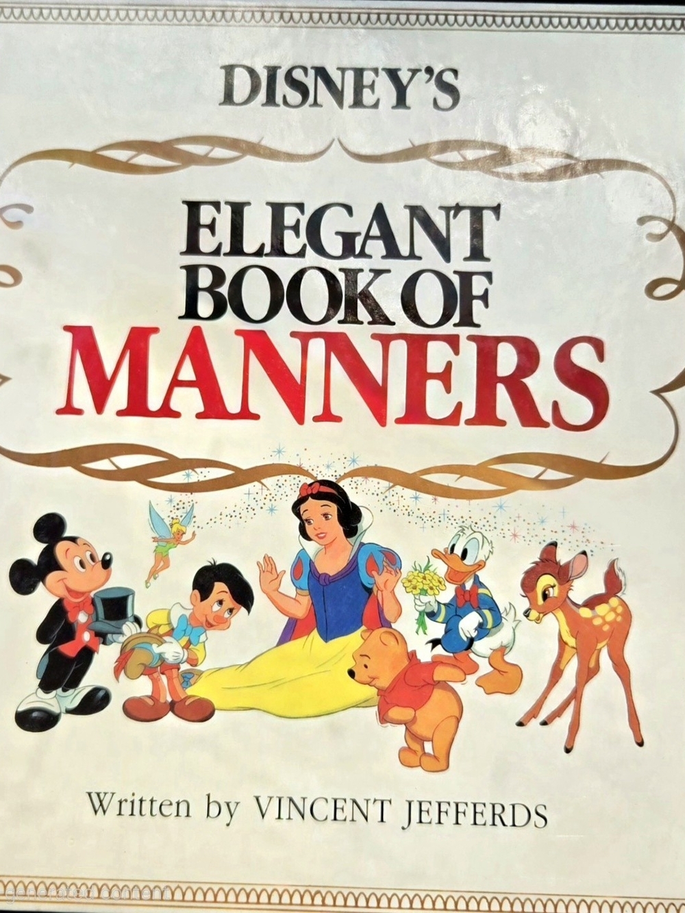 Vintage 1985 Disney’s Elegant Book of Manners Hardcover Vincent Jefferds